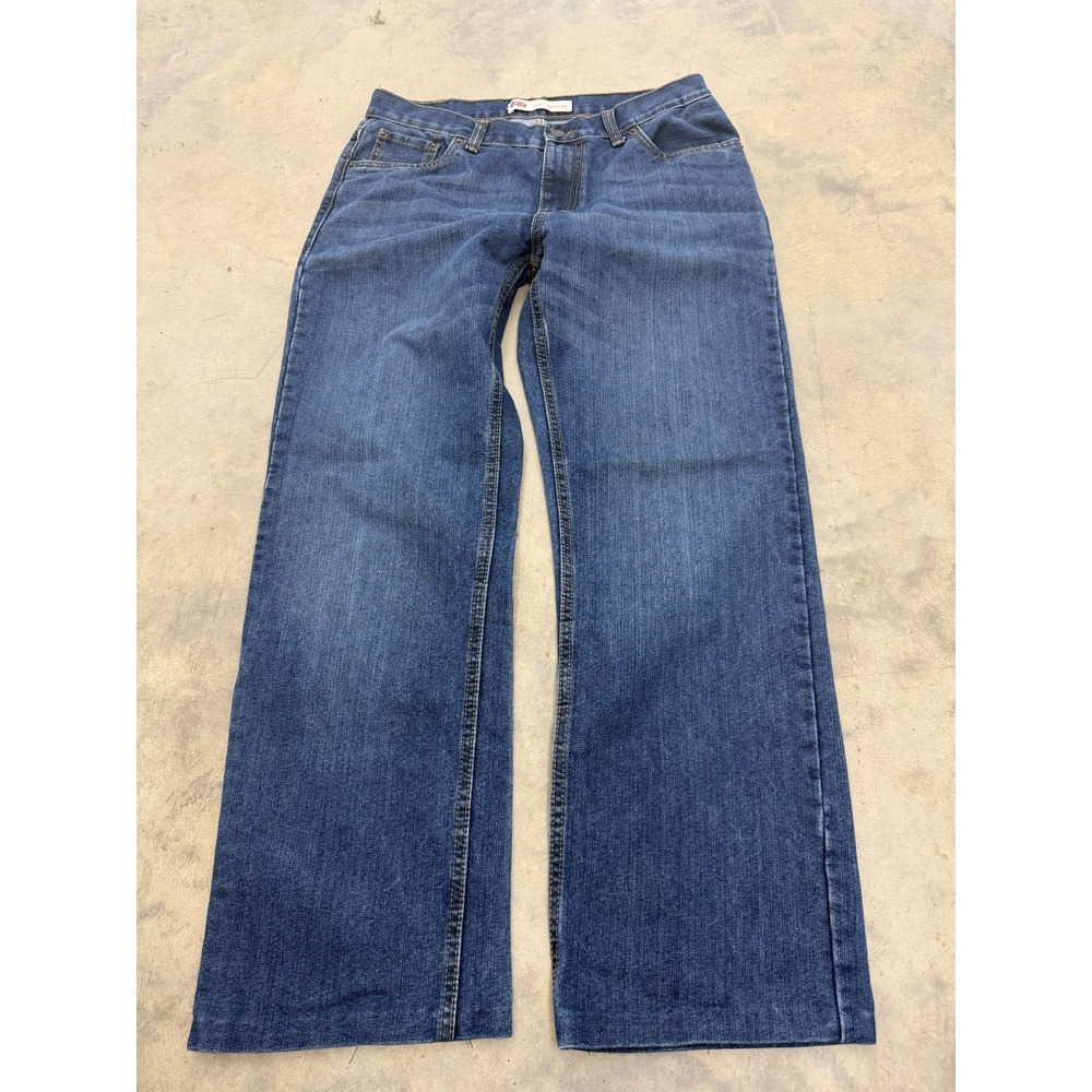 Levi's 505 Jeans Boys 20 Reg Blue Denim Dark Wash Straight Leg Y2K Streetwear